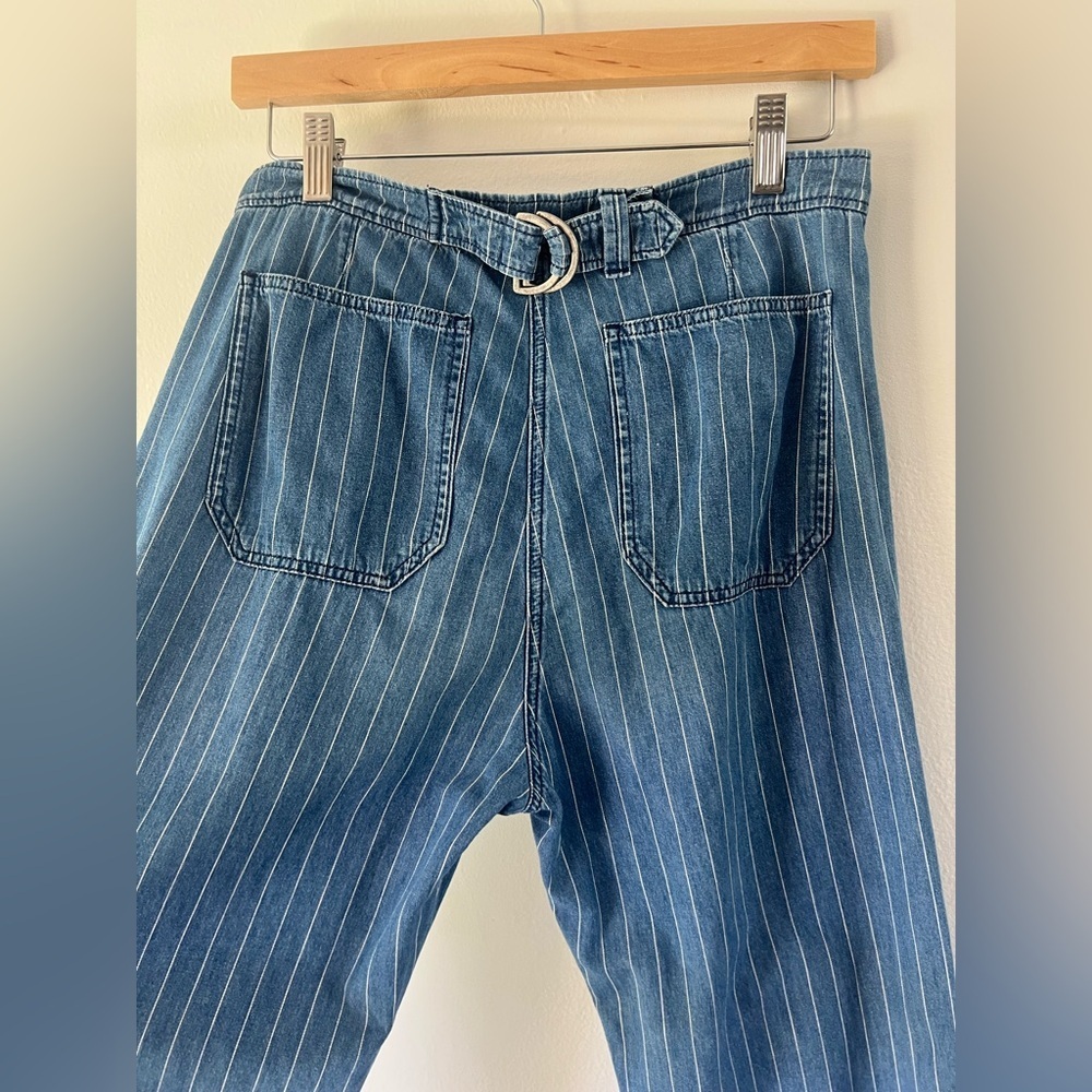 M.i.h Paradise Ultra High-Rise Straight Blue Denim White Striped Jeans Size‎ 27 - Picture 9 of 12